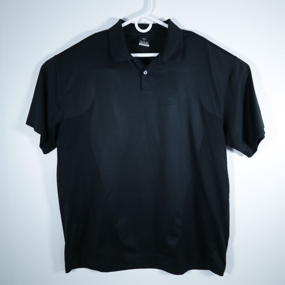Nike Golf Dri-Fit Men's Polo Shirt Size XXL Black Short Sleeve Vented